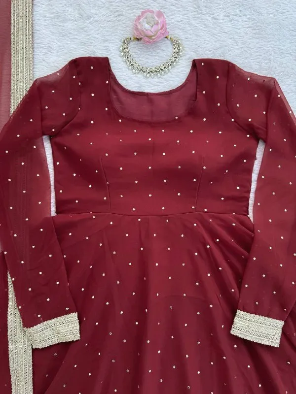 Maroon_Flare_Anarkali_Gown_with_Dupatta_for_Women