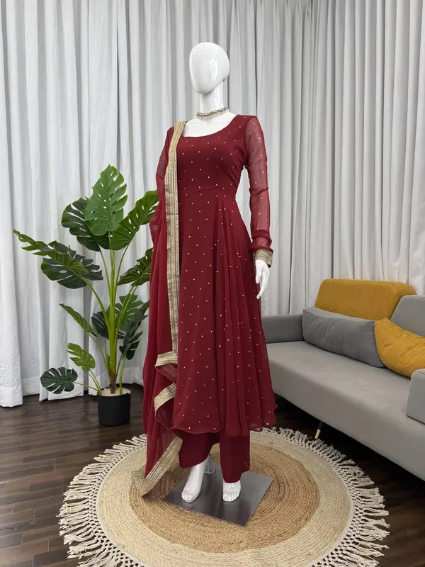 Maroon_Flare_Anarkali_Gown_with_Dupatta_for_Women