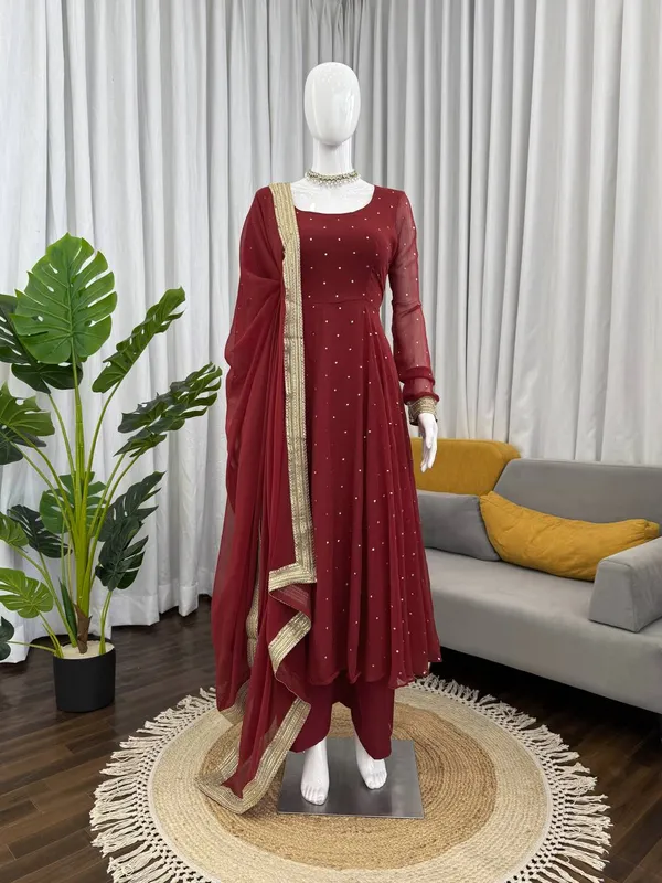 Maroon_Flare_Anarkali_Gown_with_Dupatta_for_Women