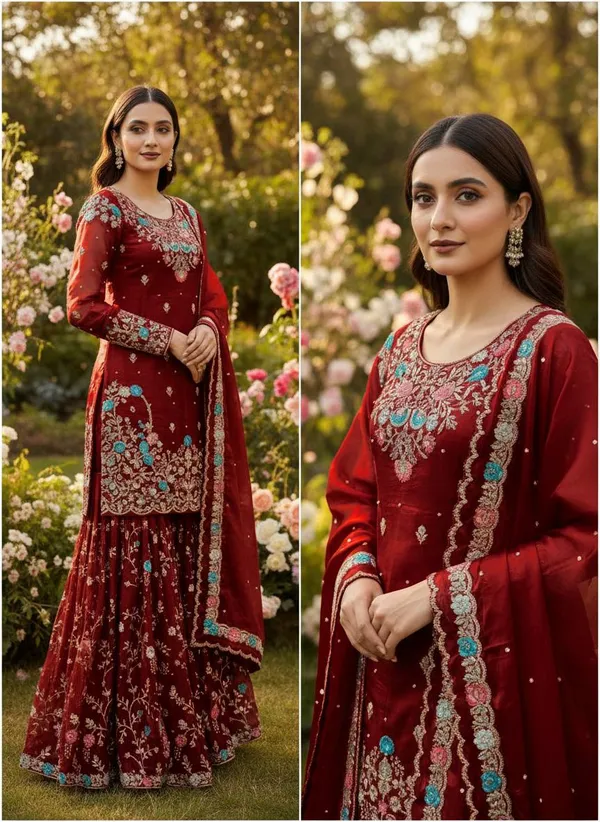 Premium_Elegance_JMC_silk_Anarkali_Red