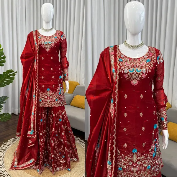 Premium_Elegance_JMC_silk_Anarkali_Red