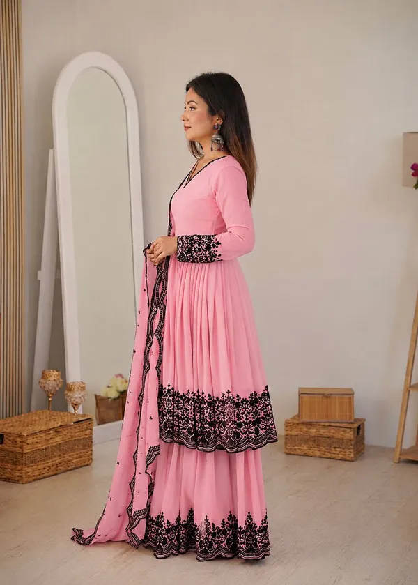 Premium_Faux_Georgette_Embroidered_Palazzo_Suit_Set_for_Women_Dark_Pink