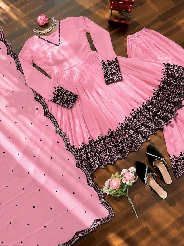 Premium_Faux_Georgette_Embroidered_Palazzo_Suit_Set_for_Women_Dark_Pink