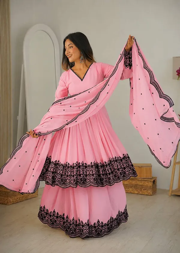 Premium_Faux_Georgette_Embroidered_Palazzo_Suit_Set_for_Women_Dark_Pink