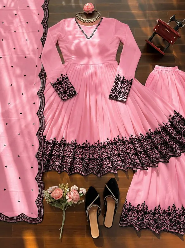 Premium_Faux_Georgette_Embroidered_Palazzo_Suit_Set_for_Women_Dark_Pink