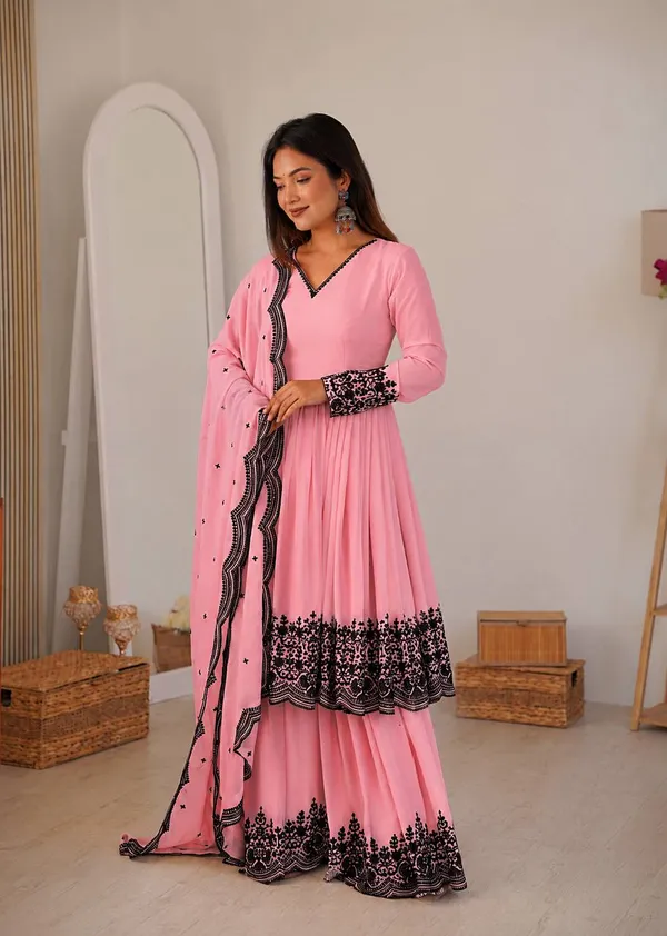 Premium_Faux_Georgette_Embroidered_Palazzo_Suit_Set_for_Women_Dark_Pink