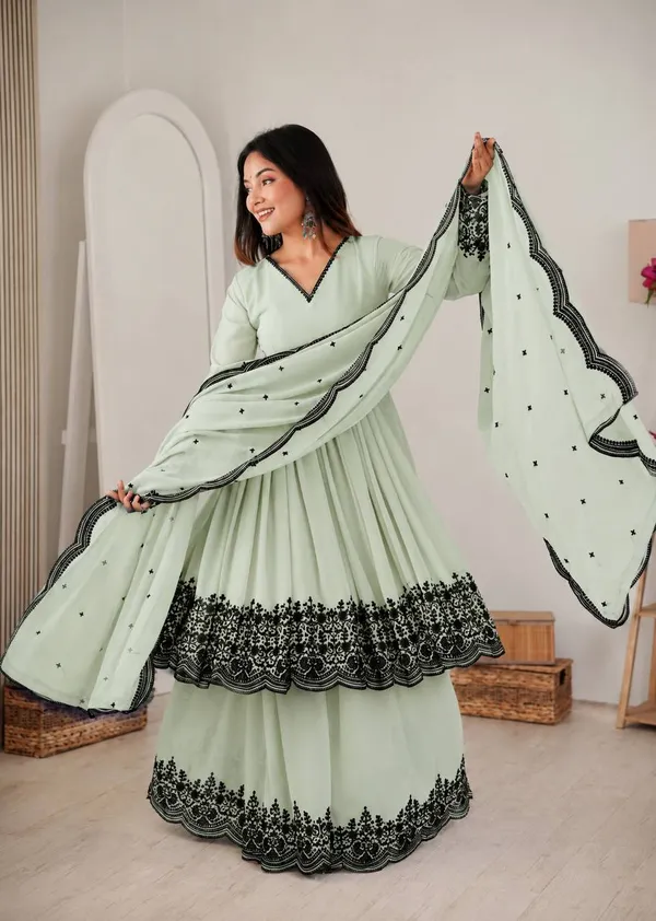 Premium_Faux_Georgette_Embroidered_Palazzo_Suit_Set_for_Women_Green