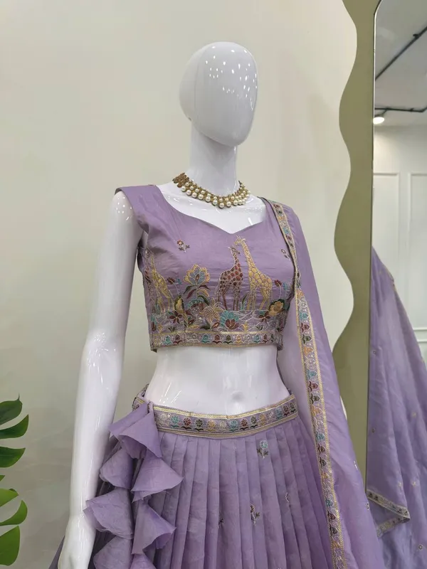 Premium_Gold_Crush_Lehenga_Choli_Dupatta_Set_with_Thread_Sequin_Embroidery_Purple