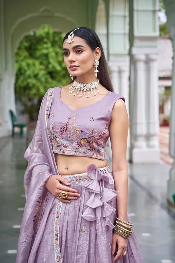 Premium_Gold_Crush_Lehenga_Choli_Dupatta_Set_with_Thread_Sequin_Embroidery_Purple