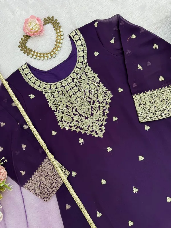 Georgette_Sequin_Coding_Top_Plazo_Set