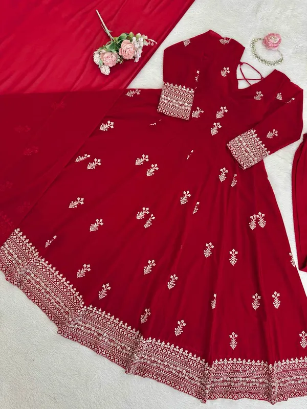 Georgette_Anarkali_Pant_Dupatta_Set