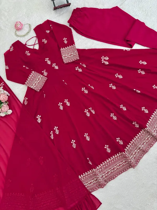 Georgette_Anarkali_Pant_Dupatta_Set