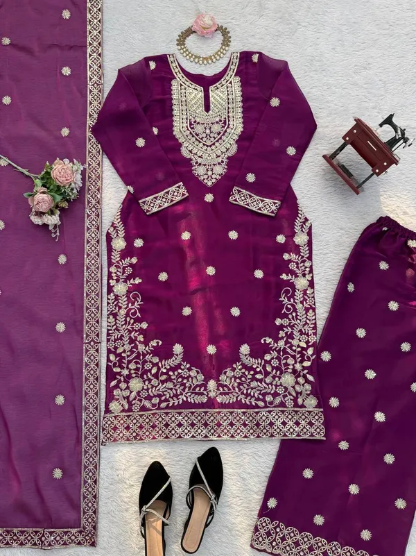 Green_Embroiderd_Suit_With_Pant_And_Dupatta_Set_|_For_Women