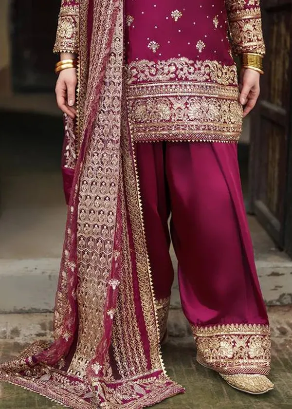 Red_Embroiderd_Suit_With_Pant_And_Dupatta_Set_|_For_Women