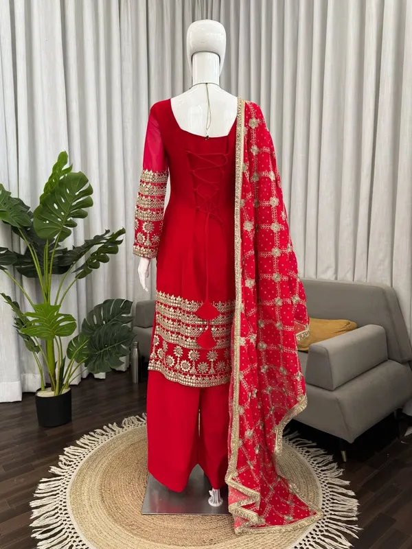 Red_Elegant_Festive_Anarkali_Dress_Set