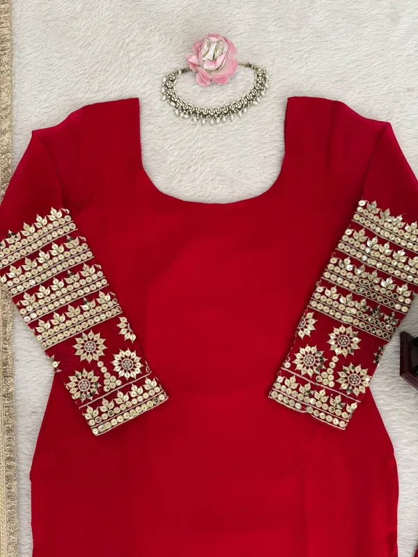 Red_Elegant_Festive_Anarkali_Dress_Set