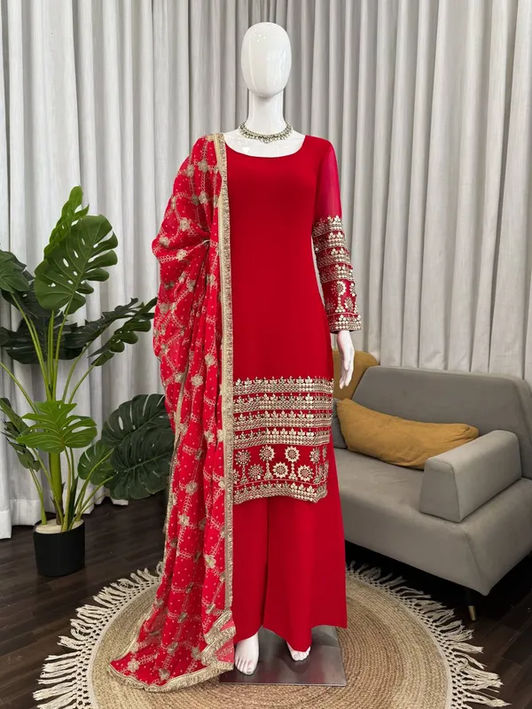 Red_Elegant_Festive_Anarkali_Dress_Set