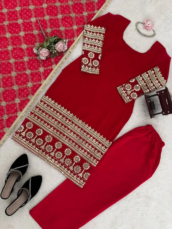 Red_Elegant_Festive_Anarkali_Dress_Set