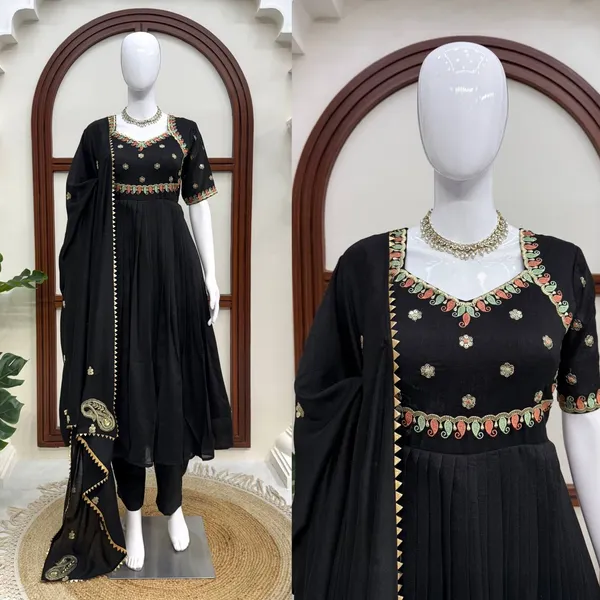 Vichitra_Silk_Designer_Festive_Gown_Set