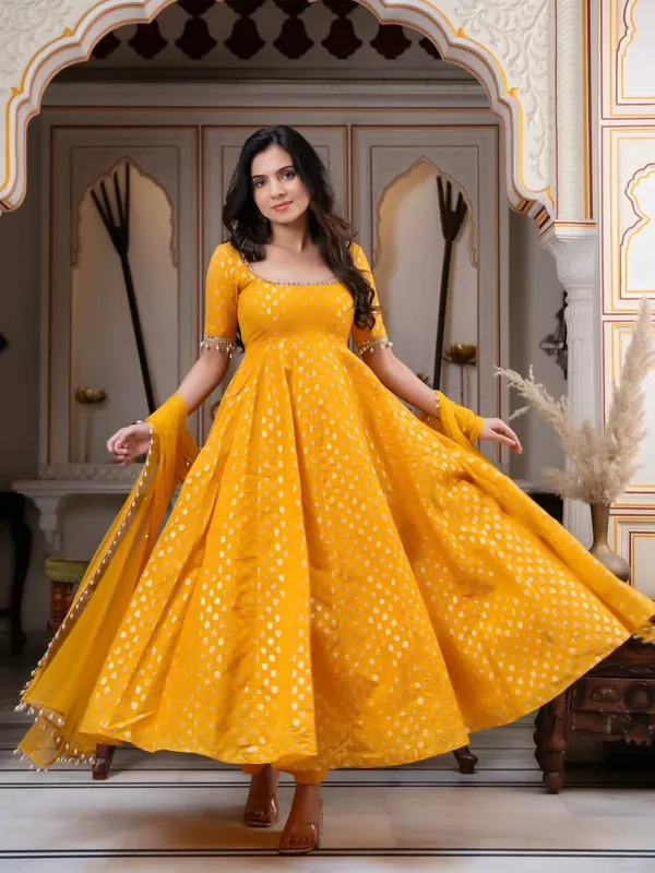 Chanderi_Jacquard_Premium_Anarkali_Dress_Set