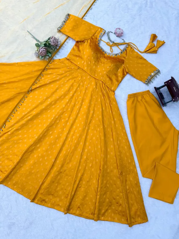Chanderi_Jacquard_Premium_Anarkali_Dress_Set