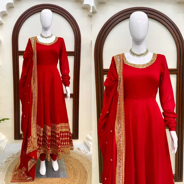 Vichitra_Silk_Party_Wear_Gown_Set