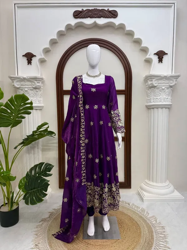 Fendy_Silk_Designer_Anarkali_Pant_Set