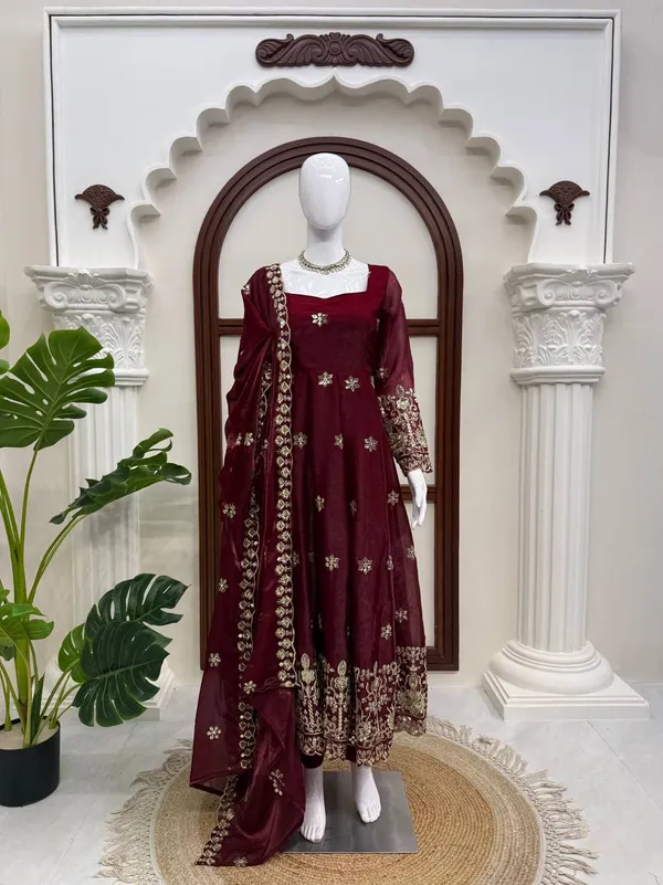 Fendy_Silk_Designer_Anarkali_Pant_Set