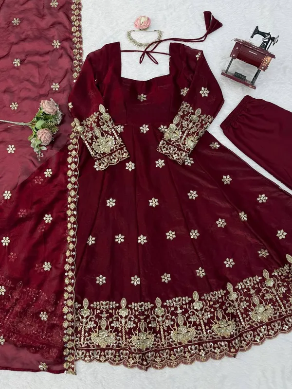 Fendy_Silk_Designer_Anarkali_Pant_Set