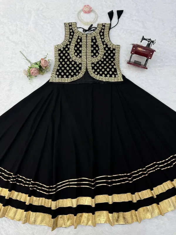 Faux_Georgette_Lehenga_Top_Set