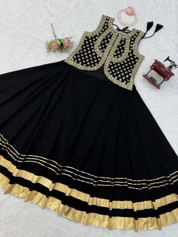 Faux_Georgette_Lehenga_Top_Set