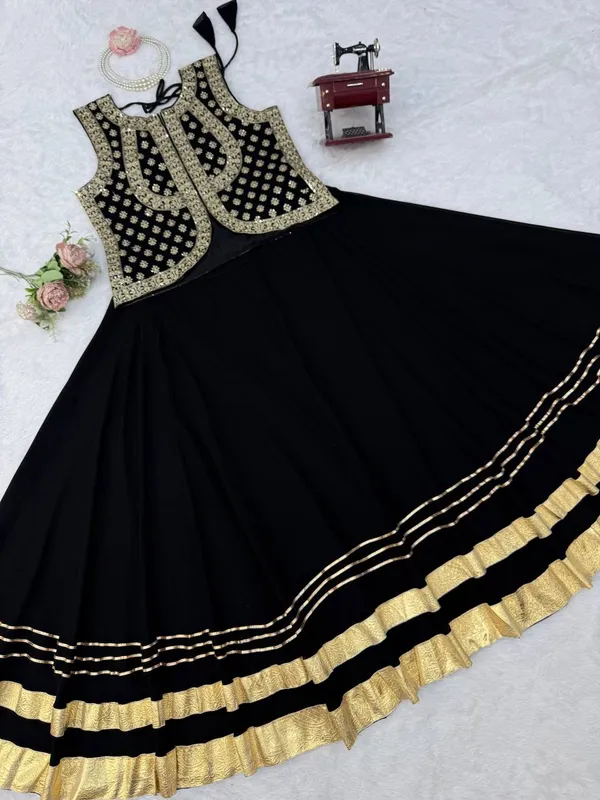 Faux_Georgette_Lehenga_Top_Set
