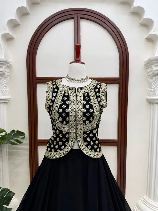 Faux_Georgette_Lehenga_Top_Set