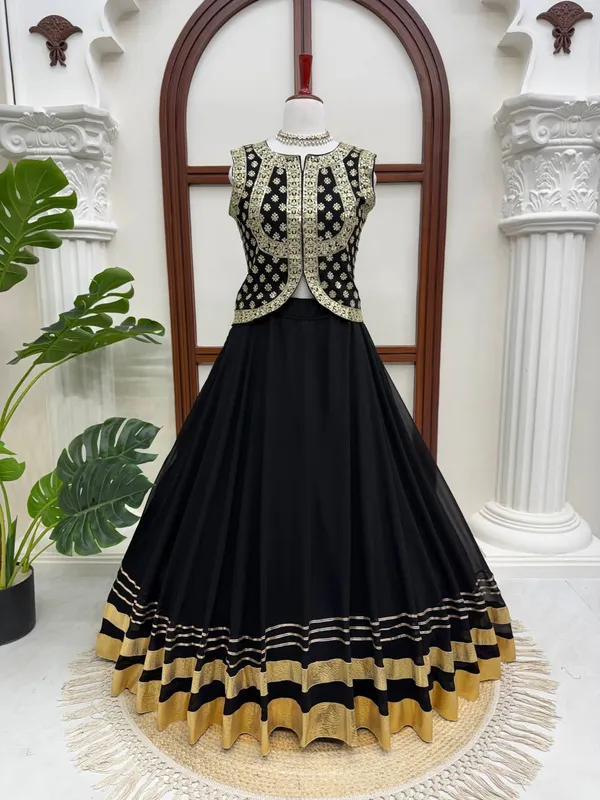 Faux_Georgette_Lehenga_Top_Set