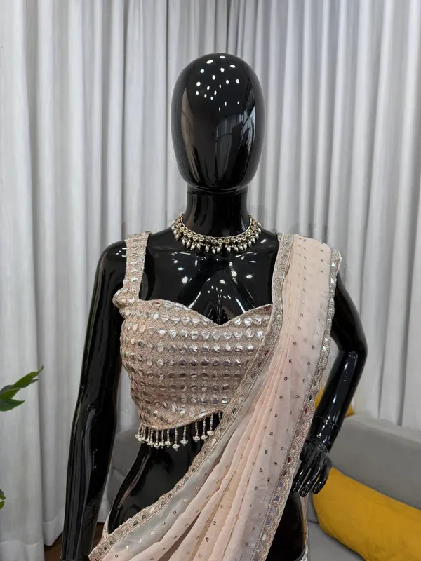 Cream_Heavy_Embroidered_Lengha_Choli_Set_With_Dupatta_|_For_Women