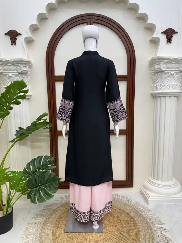 Rayon_Cotton_2_Piece_Set_with_Intricate_Thread_Work_Top_and_Plazo_Black