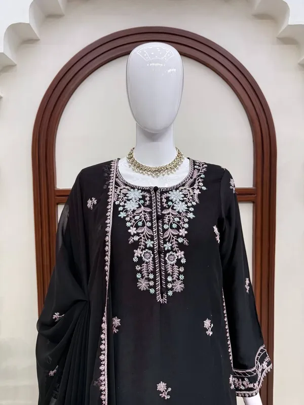 Rayon_Satin_Black_Kurta_Set