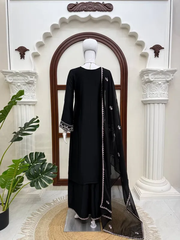 Rayon_Satin_Black_Kurta_Set