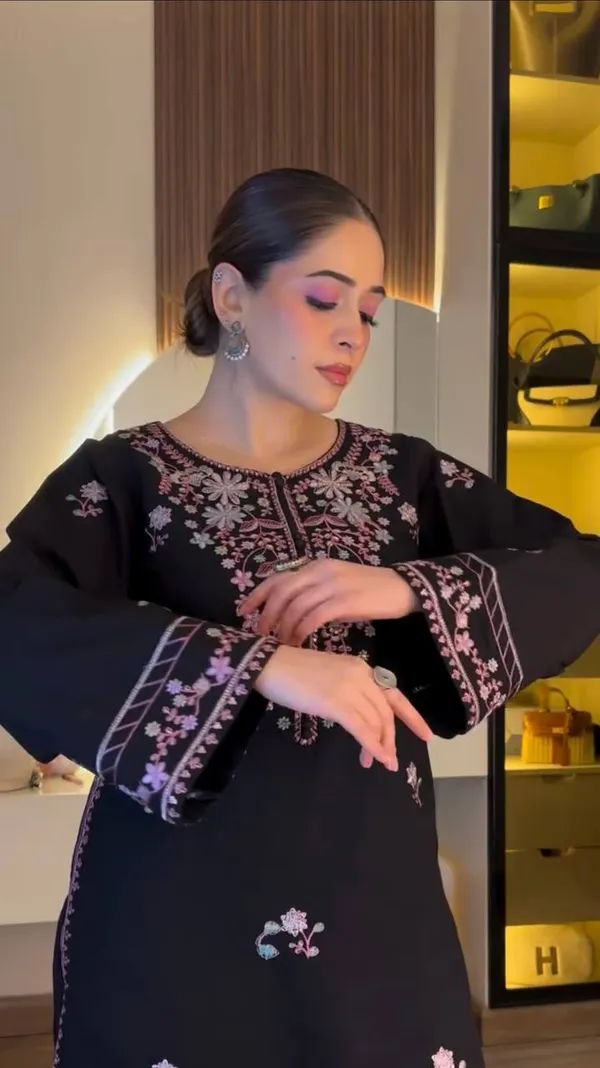 Rayon_Satin_Black_Kurta_Set