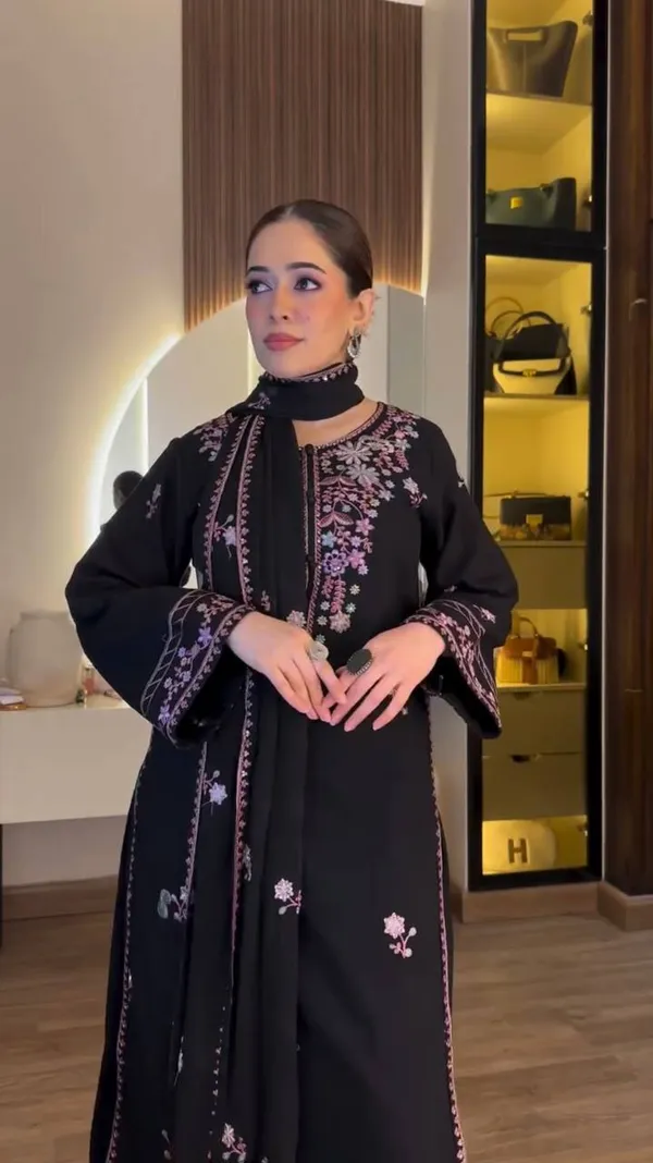 Rayon_Satin_Black_Kurta_Set