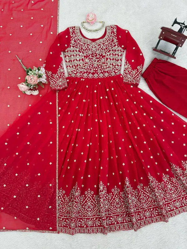 Red_Georgette_Anarkali_Premium_Festive_Wear