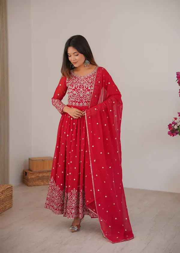 Red_Georgette_Anarkali_Premium_Festive_Wear