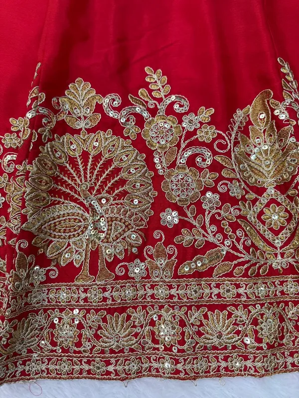 Red_Unique_Chinon_Fabric_Lehenga_for_women