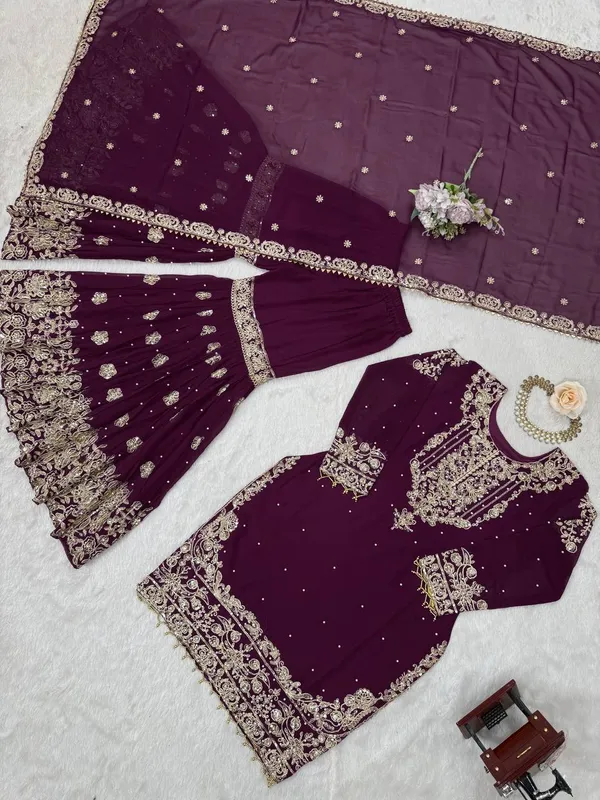 Georgette_Premium_Sharara_Dupatta_Set