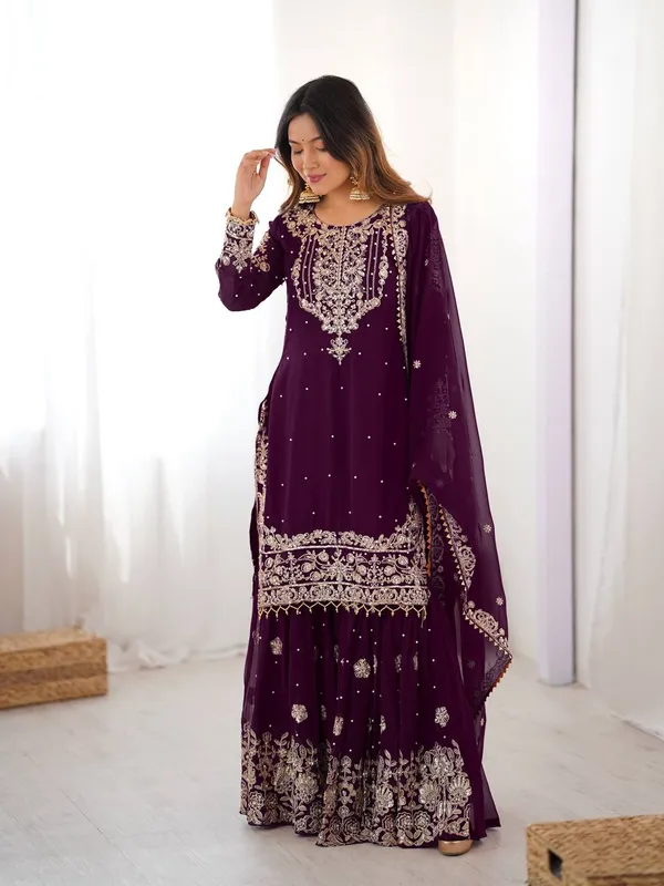 Georgette_Premium_Sharara_Dupatta_Set
