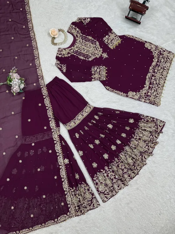Georgette_Premium_Sharara_Dupatta_Set