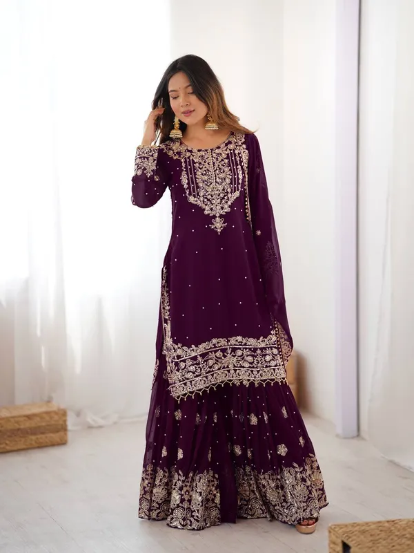 Georgette_Premium_Sharara_Dupatta_Set