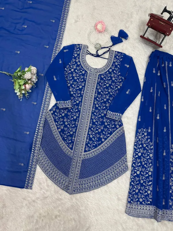 Georgette_Embroidered_Top_Plazo_Set
