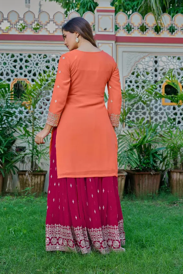 Orange_Heavy_Embroidered_Lengha_Choli_Set_With_Dupatta_|_For_Women