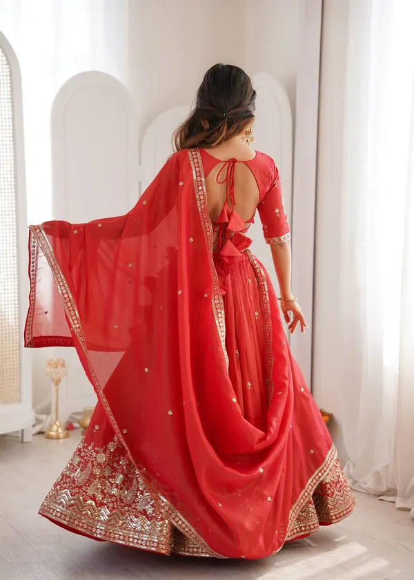 Orange_Heavy_Embroidered_Lengha_Choli_Set_With_Dupatta_|_For_Women